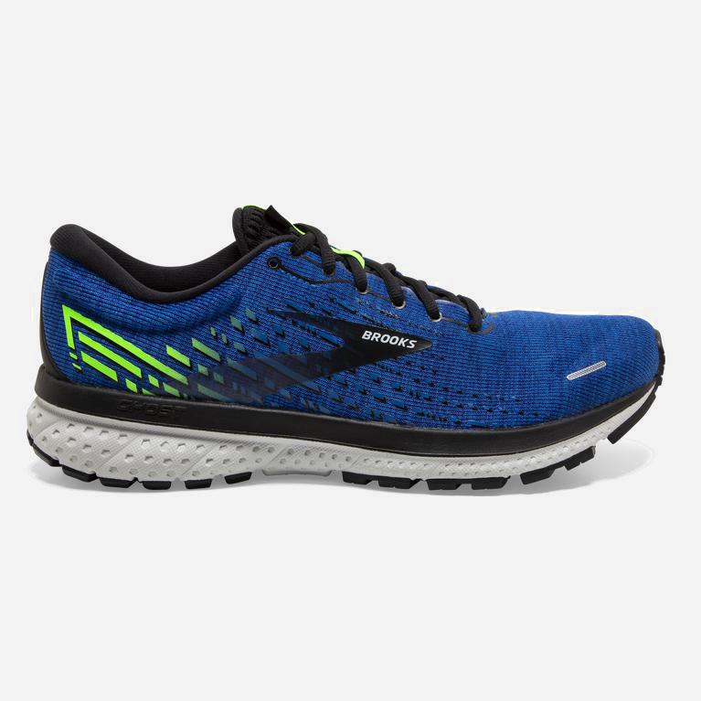 Brooks Men's Ghost 13 Road Running Shoes Singapore - Blue/Black/Green Gecko (96085-QXBI)